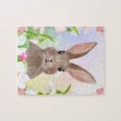 Spring Waterverf Bunny Rabbit Flowers Puzzle Legpuzzel (Horizontaal)