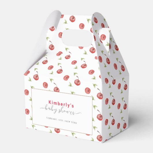 Spring Waterverf Cherry Sweet Baby shower Bedankdoosjes (Voorkant Zijde)