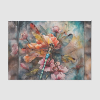 Spring Waterverf Dragonfly Decoupage Papier