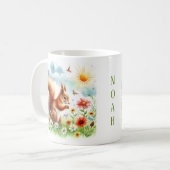 Spring Waterverf Eekhoorn - Gepersonaliseerd Kind  Koffiemok (Voorkant links)
