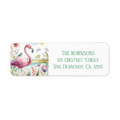 Spring Waterverf Flamingo retouradres Etiket (Voorkant)