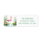 Spring Waterverf Flamingo retouradres Etiket (Voorkant)