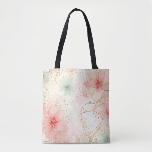 Spring Waterverf Floral Garden Tote Bag (Voorkant)