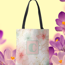 Spring Waterverf Floral Garden Tote Bag