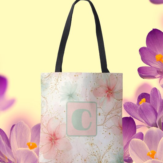 Spring Waterverf Floral Garden Tote Bag