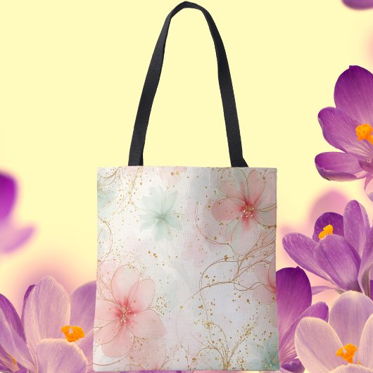Spring Waterverf Floral Garden Tote Bag