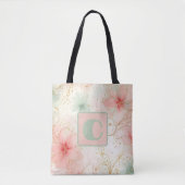 Spring Waterverf Floral Garden Tote Bag (Voorkant)