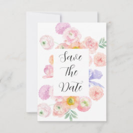 Spring Waterverf Floral Save the Date Kaart