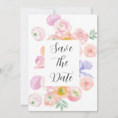 Spring Waterverf Floral Save the Date Kaart (Voorkant)