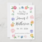 Spring Waterverf Floral Save the Date Kaart (Achterkant)