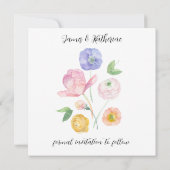 Spring Waterverf Floral Save the Date Kaart (Achterkant)