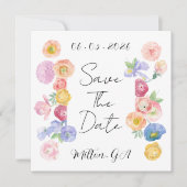 Spring Waterverf Floral Save the Date Kaart (Voorkant)