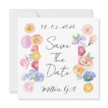 Spring Waterverf Floral Save the Date Kaart