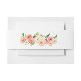 Spring Waterverf Floral Wedding Invitation Band Uitnodigingen Wikkel