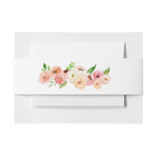 Spring Waterverf Floral Wedding Invitation Band Uitnodigingen Wikkel (Voorkant Voorbeeld)