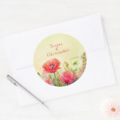 Spring Waterverf Flower Boho Wedding Ronde Sticker (Envelop)