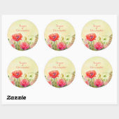 Spring Waterverf Flower Boho Wedding Ronde Sticker (Vel)