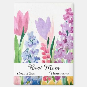 SPRING WATERVERF FLOWERS - MOEDERDAG BESTE MOEDER MAGNEET