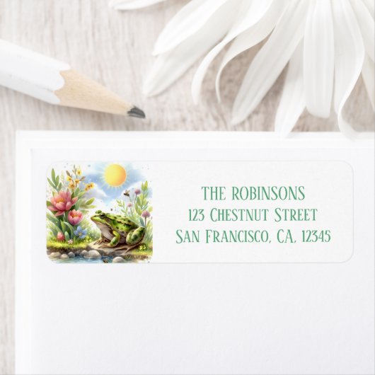 Spring Waterverf Frog retouradres Etiket (Insitu)