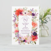 Spring Waterverf Garden Floral Wedding Kaart (Staand voorkant)