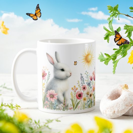 Spring Waterverf Konijn - Gepersonaliseerd Kind Mo Koffiemok