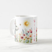 Spring Waterverf Konijn - Gepersonaliseerd Kind Mo Koffiemok (Voorkant links)