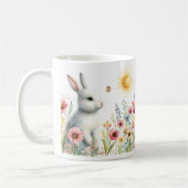 Spring Waterverf Konijn - Gepersonaliseerd Kind Mo Koffiemok (Links)