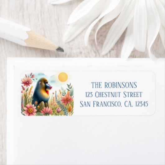 Spring Waterverf Mandrill retouradres Etiket (Insitu)