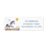 Spring Waterverf Paard Retouradres Etiket (Voorkant)