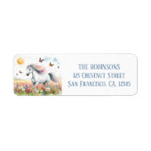 Spring Waterverf Paard Retouradres Etiket (Voorkant)