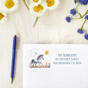 Spring Waterverf Paard Retouradres Etiket