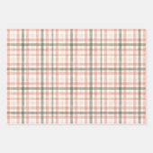 Spring Waterverf Pastel Perzik Groen Plaid Inpakpapier Vel (Voorkant)