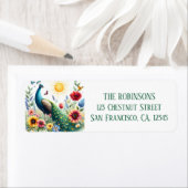 Spring Waterverf Peacock retour adres Etiket (Insitu)