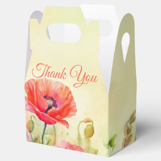 Spring Waterverf Poppies Floral Bedankdoosjes (Geopend)