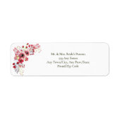 Spring Waterverf Poppy Red Flowers Wedding Etiket (Voorkant)