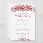 Spring Waterverf Poppy Red Flowers Wedding Kaart (Voorkant)