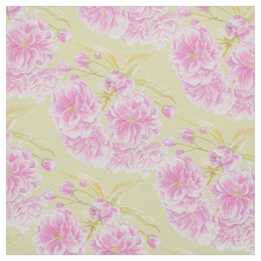 Spring waterverf roze bloesem bloeit stof (Swatch)