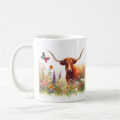 Spring Waterverf Texas Longhorn Koffiemok (Links)