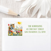 Spring Waterverf Tijger retouradres Etiket (Insitu)