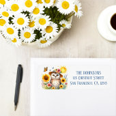 Spring Waterverf Uil retour adres Etiket