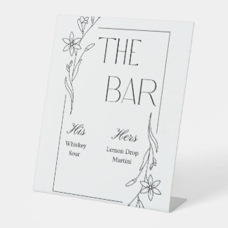 Spring Wedding Bar Sign Reclamebord Met Voetstuk
