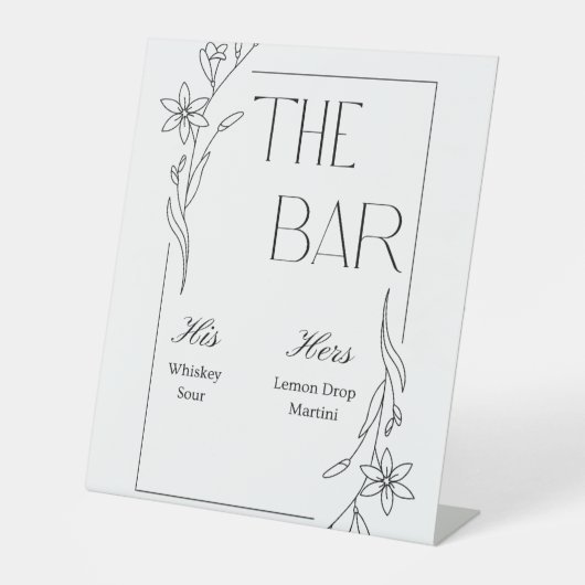 Spring Wedding Bar Sign Reclamebord Met Voetstuk (Voorkant)
