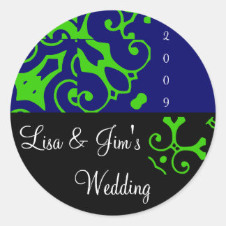 Spring Wedding Black & Blue Sticker