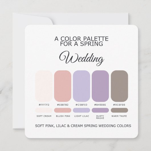 Spring Wedding Color Palette 2026 Card Kaart (Voorkant)