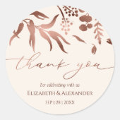 Spring Wedding dank u Sticker Roos Gold Foil (Voorkant)