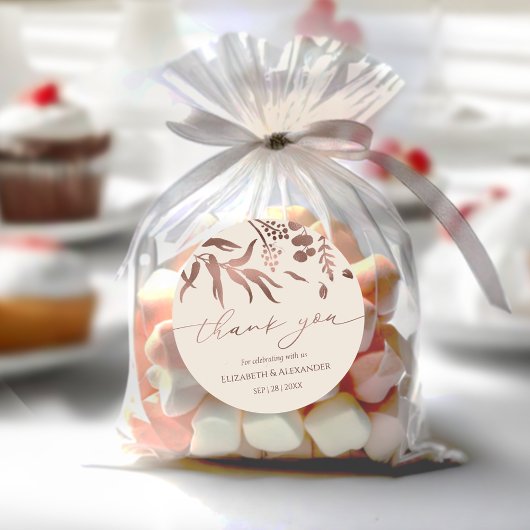 Spring Wedding dank u Sticker Roos Gold Foil