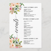 Spring Wedding Elegant Calligraphy Itinerary card Programmakaart (Achterkant)