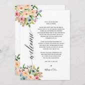Spring Wedding Elegant Calligraphy Itinerary card Programmakaart (Voorkant / Achterkant)