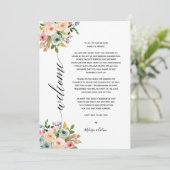 Spring Wedding Elegant Calligraphy Itinerary card Programmakaart (Staand voorkant)