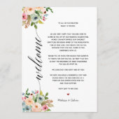 Spring Wedding Elegant Calligraphy Itinerary Card Programmakaart (Achterkant)